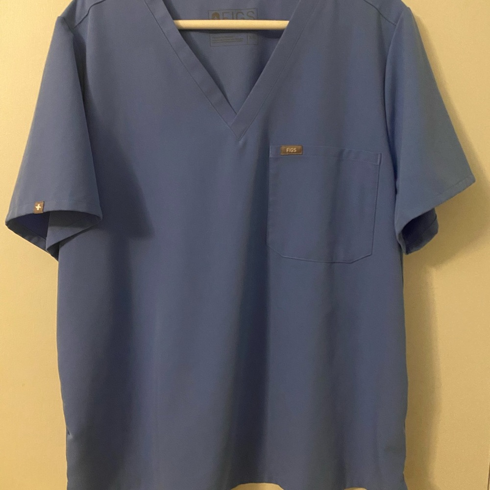 Figs Ceil Blue v neck scrub top